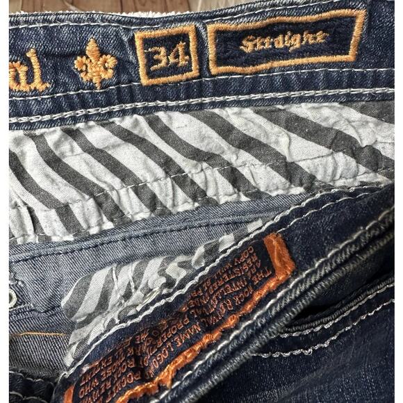 Rock Revival Betty Easy Boot Stretch Rhinestone Embroidery Pockets Jean Size 34 - Picture 9 of 10